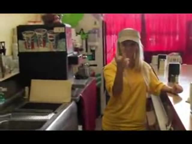 Blonde slut fucks coworker on her break at work at HomeMoviesTube