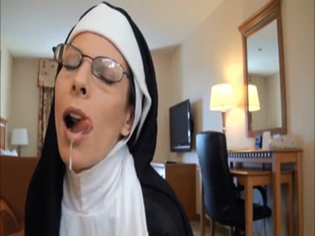 Nun Cumshot - Nun roleplay and halloween cum swallow at HomeMoviesTube.com