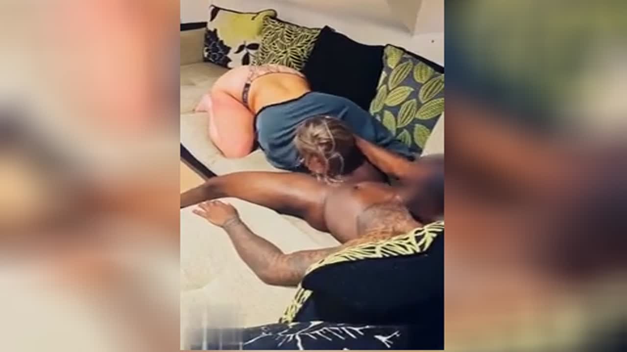 Shared wife sucking and riding her black bull at HomeMoviesTube